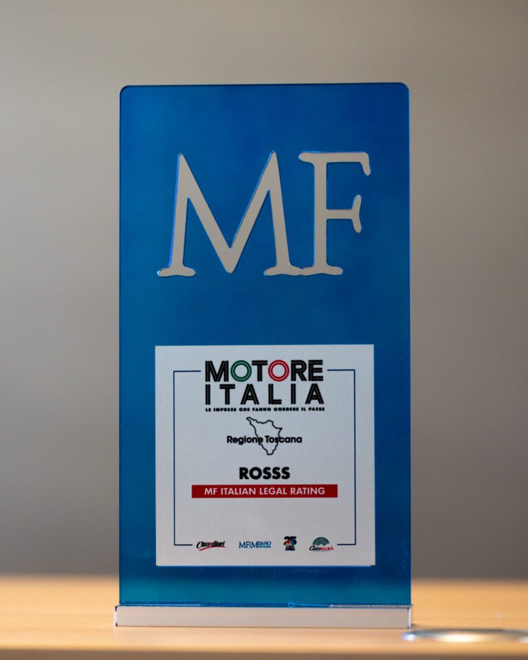 Premio per ROSSS ai Motore Italia MF Italian Legal Rating Awards 2025 – Toscana