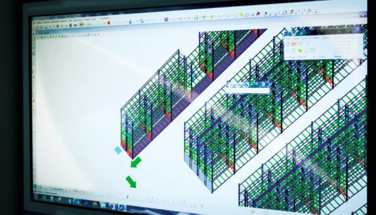 Rendere di progettazione di magazzini e scaffalature industriali 